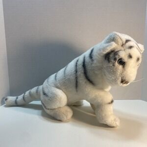 White Tiger Fiesta Plush Stuffed Animal Whiskers Eyes Striped 13" Shelf Sitter‎